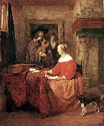 METSU, Gabriel A Woman Seated at a Table and a Man Tuning a Violin sg china oil painting reproduction